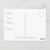 Uitnodigingskaart voor feestje briefkaart (Achterkant)