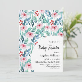 Uitnodigingskaart voor flat lay baby shower met on kaart