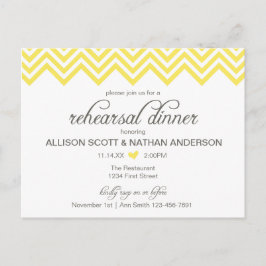 Uitnodigingskaart voor gele Chevron-repetitie dine Uitnodiging Briefkaart