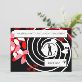 Uitnodigingskaart voor getuige of bruidsjonker kaart (Staand voorkant)