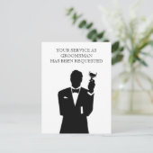 Uitnodigingskaart voor getuige of bruidsjonker uitnodiging briefkaart (Staand voorkant)