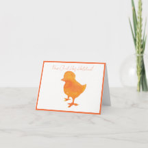 Uitnodigingskaart voor gevouwen babykuiken