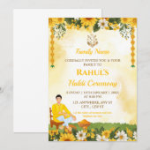 Uitnodigingskaart voor Groom Haldi-ceremonie Kaart (Voorkant / Achterkant)
