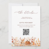 Uitnodigingskaart voor herfst babyfeest met pompoe kaart (Voorkant)