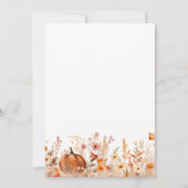 Uitnodigingskaart voor herfst babyfeest met pompoe kaart (Achterkant)