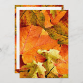 Uitnodigingskaart voor herfstbladeren. kaart (Voorkant / Achterkant)