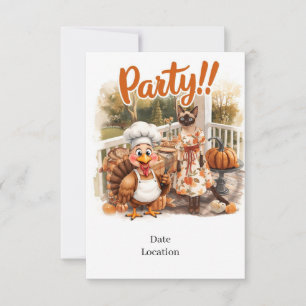 Uitnodigingskaart voor herfstfeest – Knus herfstfe Kaart