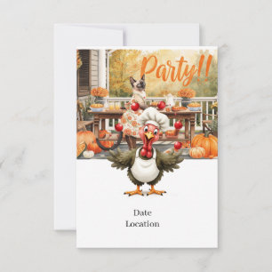 Uitnodigingskaart voor herfstfeest – Knus herfstfe Kaart