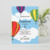 Uitnodigingskaart voor het 3e verjaardagsfeest met kaart (Staand voorkant)