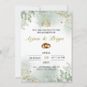 Uitnodigingskaart voor Indiaase verloving, ringcer Kaart (Voorkant)