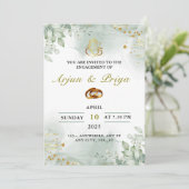 Uitnodigingskaart voor Indiaase verloving, ringcer Kaart (Staand voorkant)