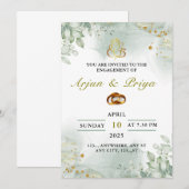 Uitnodigingskaart voor Indiaase verloving, ringcer Kaart (Voorkant / Achterkant)