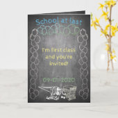 Uitnodigingskaart voor inschrijving op school op s kaart (Gele Bloem)