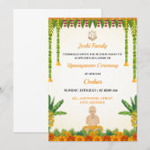 Uitnodigingskaart voor Janoi Ceremony, Upanayanam  Kaart (Voorkant / Achterkant)