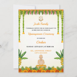 Uitnodigingskaart voor Janoi Ceremony, Upanayanam Kaart