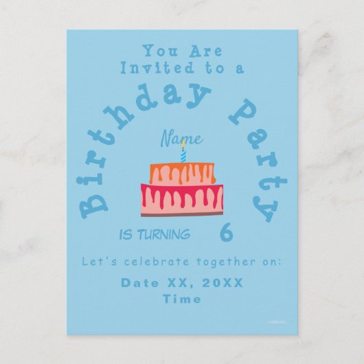 Uitnodigingskaart voor jongensverjaardagsfeest HAM Briefkaart (Voorkant)