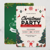 uitnodigingskaart voor kerstavond kaart (Voorkant / Achterkant)