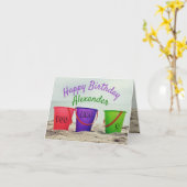 Uitnodigingskaart voor kinderverjaardag met emmert kaart (Gele Bloem)