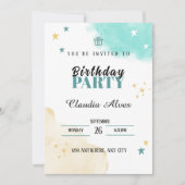 Uitnodigingskaart voor kinderverjaardagsfeestje kaart (Voorkant)