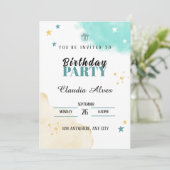 Uitnodigingskaart voor kinderverjaardagsfeestje kaart (Staand voorkant)