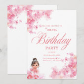 Uitnodigingskaart voor kleine prinses kaart (Voorkant / Achterkant)