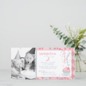 Uitnodigingskaart voor lieve meisjes (Staand voorkant)