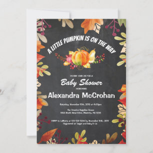 Uitnodigingskaart voor Little Pumpkin Baby Shower Kaart