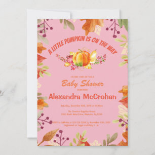 Uitnodigingskaart voor Little Pumpkin Baby Shower Kaart