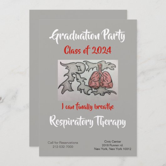 Uitnodigingskaart voor longfunctieanalist kaart (Voorkant / Achterkant)