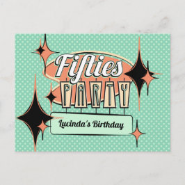 Uitnodigingskaart voor Mid-Century Jaren Vijftig F Briefkaart