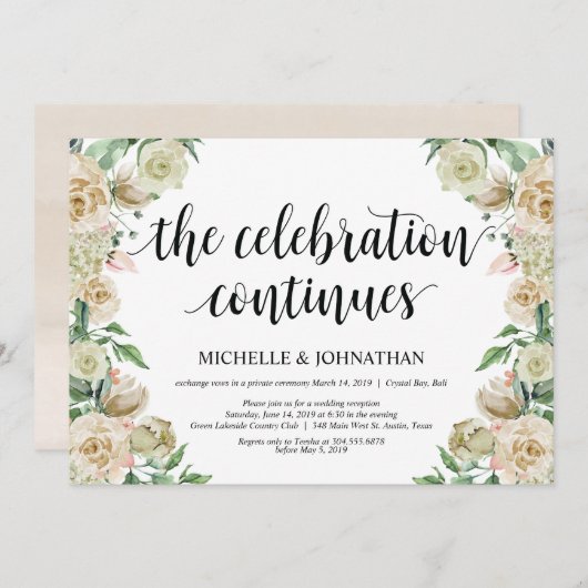 Uitnodigingskaart voor neutrale lente-ontsnappings kaart (Voorkant / Achterkant)