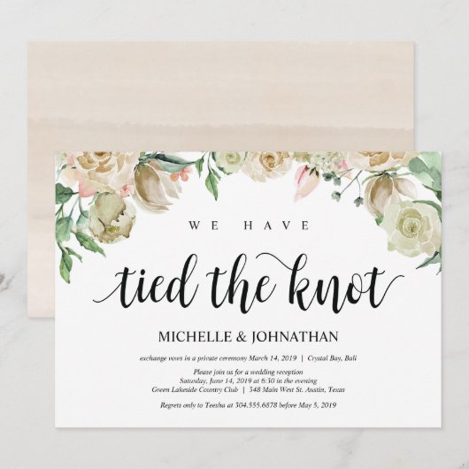 Uitnodigingskaart voor neutrale lente trouwerij re kaart (Voorkant / Achterkant)