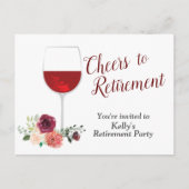 Uitnodigingskaart voor pensioneringspartij met rod uitnodiging briefkaart (Voorkant)