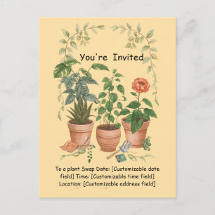 Uitnodigingskaart voor Plantenruil Earth Day Evene Feestdagenkaart