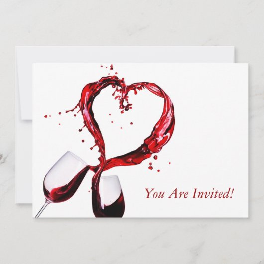Uitnodigingskaart voor Rode Wijn Glas Proeverij Cl Kaart (Voorkant)