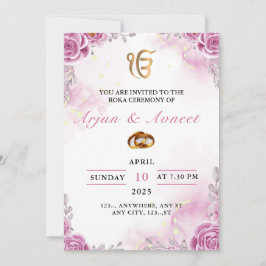 Uitnodigingskaart voor Roka-ceremonie, bewerkbaar Kaart