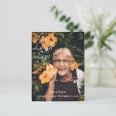 Uitnodigingskaart voor rouwdienst met de tekst 'Le Briefkaart (Staand voorkant)