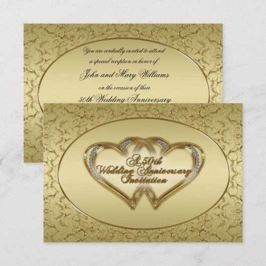 Uitnodigingskaart voor RSVP voor 50ste trouwjubile Kaart (Voorkant / Achterkant)