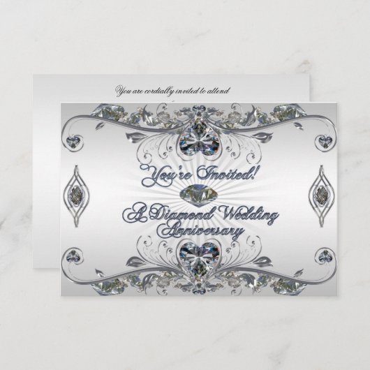 Uitnodigingskaart voor RSVP voor 60-jarig huwelijk Kaart (Voorkant / Achterkant)