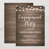 Uitnodigingskaart voor Rustic Wood Engagement Part Kaart (Voorkant / Achterkant)