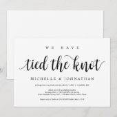 Uitnodigingskaart voor rustieke elopement-receptie kaart (Voorkant / Achterkant)