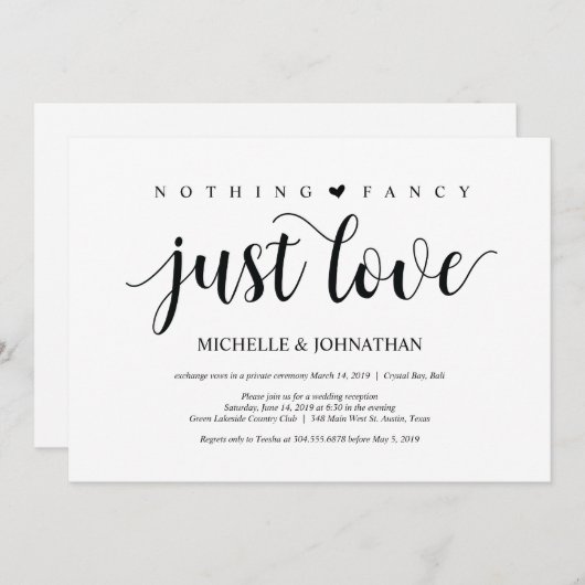 Uitnodigingskaart voor rustieke trouwerij kaart (Voorkant / Achterkant)