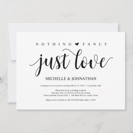 Uitnodigingskaart voor rustieke trouwerij ontvangs kaart (Voorkant)