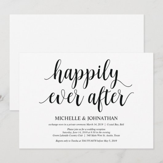 Uitnodigingskaart voor rustieke trouwerijreceptie kaart (Voorkant / Achterkant)