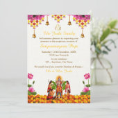 Uitnodigingskaart voor Satyanarayan Bhagwan Pooja Kaart (Staand voorkant)