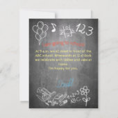 Uitnodigingskaart voor schoolinschrijving op het b (Achterkant)