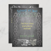 Uitnodigingskaart voor schoolinschrijving op het b (Voorkant / Achterkant)