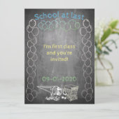 Uitnodigingskaart voor schoolinschrijving op het b (Staand voorkant)