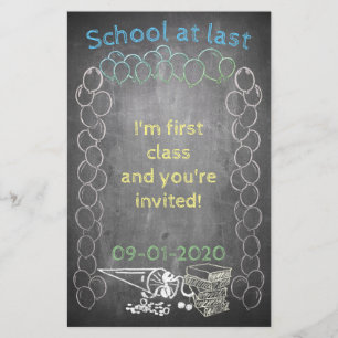 Uitnodigingskaart voor schoolinschrijving op het b