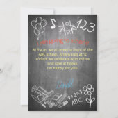 Uitnodigingskaart voor schoolinschrijving op het b (Achterkant)